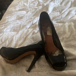 Elegant Black Peep-Toe Heels